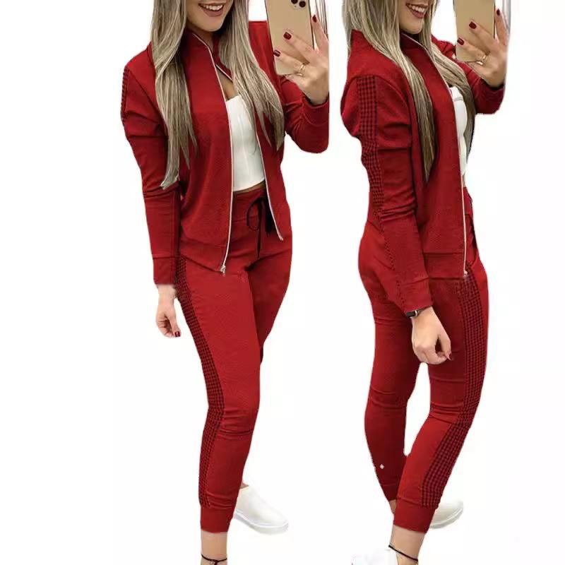 Conjuntos de Dos Piezas para Mujer Otoño Traje Deportivo para Mujer Chaqueta Oversize y Pantalones Casual Traje Deportivo Conjunto de 2 Piezas Talla Grande