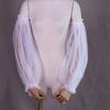 Detachable Bridal Arm Sleeves Breathable Pleated Puff Sleeve Lantern Long Sleeves  Wedding Party