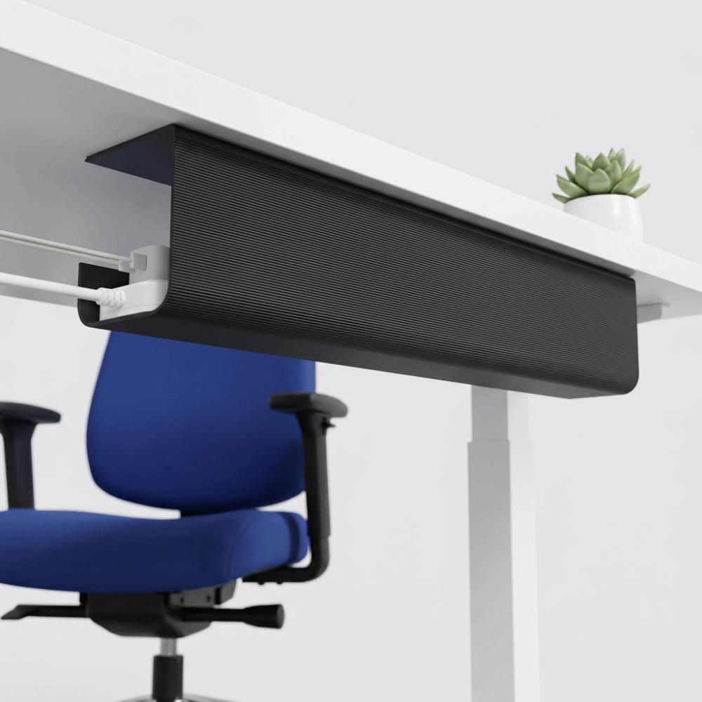 Adhesive Mount Under Desk Cable Management Tray PVC No Punch Cable Organizer Study Room