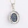 925 Sterling Silver Lapis Lazuli Pendant with Tanzanite Accents Oval 16x12mm Rhodium Fine Jewelry Gift for Her