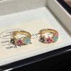 New Colorful Zircon Four-leaf Clover Ear Studs Fashionable Versatile and Subtly Luxurious Women's Earrings