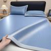 2/3Pcs Set Luxury Carbon Light Cooling Mat Soft Silky Breathable Summer Cooling Bed Mat And Pillowcase Solid Color Bed Sheet Set