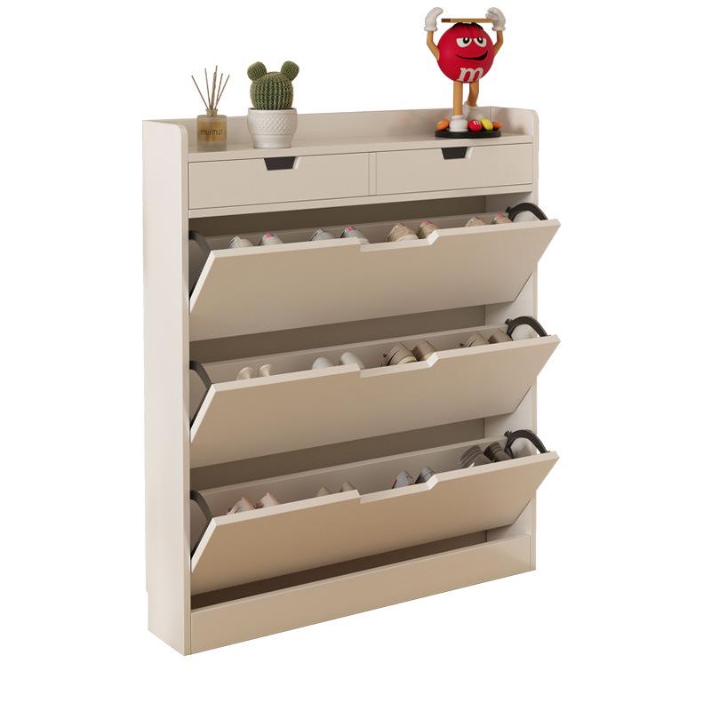 Zapatero Ultra Fino con Tapa abatible: Almacenamiento de Madera Moderno y Espacioso para Entrada o Balcón