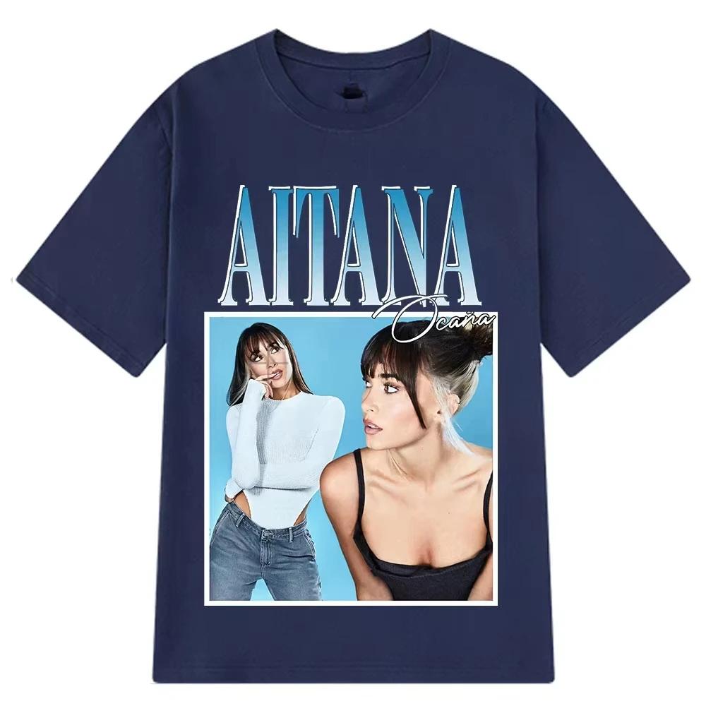 Singer Aitana Ocana Fashion Graphic T Shirts Unisex Women Harajuku Tshirts Cotton Aesthetic Short Sleeve ONeck T Shirt Streetwear