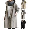 Lightweight Windproof Womens Elegant Trench Coat Double Breasted Plus Size Mid Length Solid Color