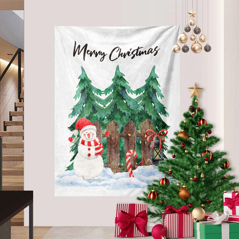 Cross-border Snowman Christmas Series Tapestry Digital Printing Hanging Cloth Foreign Trade