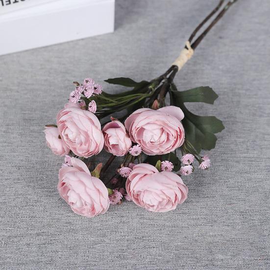 1 Bunch Artificial Camellia Flower Bouquet Realistic Fake Silk Flower
