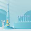 Children Sonic Electric Toothbrush for Kids Rechargeable Smart Timer 4 Modes Tooth Brush Cartoon Pattern With Replacement Heads