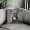 Cute Blue French Bulldog Puppy Pillowcase, Realistic Pet Art Cushion Cover, Home Decor for Sofa Pillow insert not included