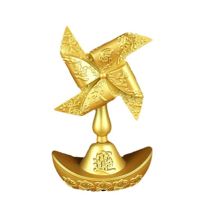 Yuanbao windmill turns metal handicrafts desktop creative wind and water ornament