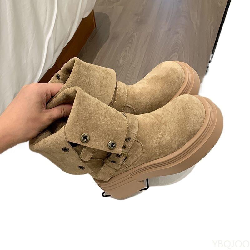 Fashion Women's new spring autumn single boots retro midsole thick soled short boots simple comfortable versatile women's shoes