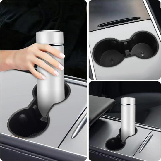 For 2021-2023 Tesla Console Cup Holder Insert-Upgrade Tesla Model 3/Y Accessories Anti-Slip Silicone Center Consoles Cup Holder Cup Holders 5