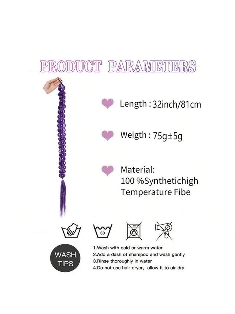 Purple pigtail wig | pigtail with laser wire | advanced synthetic hair, suitable for avantgarde hairstyle, role play and Party style