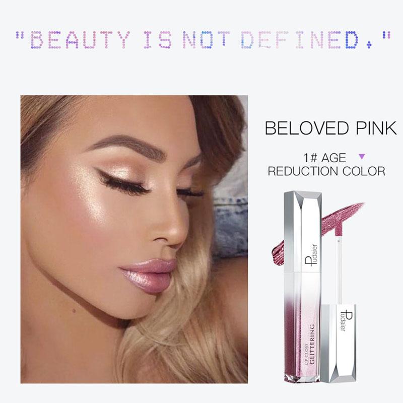 Pudaier Rossetto lucidalabbra idratante perlato Star Glitter Lip Gloss