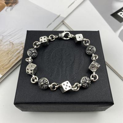 Trendy Small Square Beads Cross Stainless Steel Bracelet for Men and Women Clothing Accessory Punk Style Jewelry