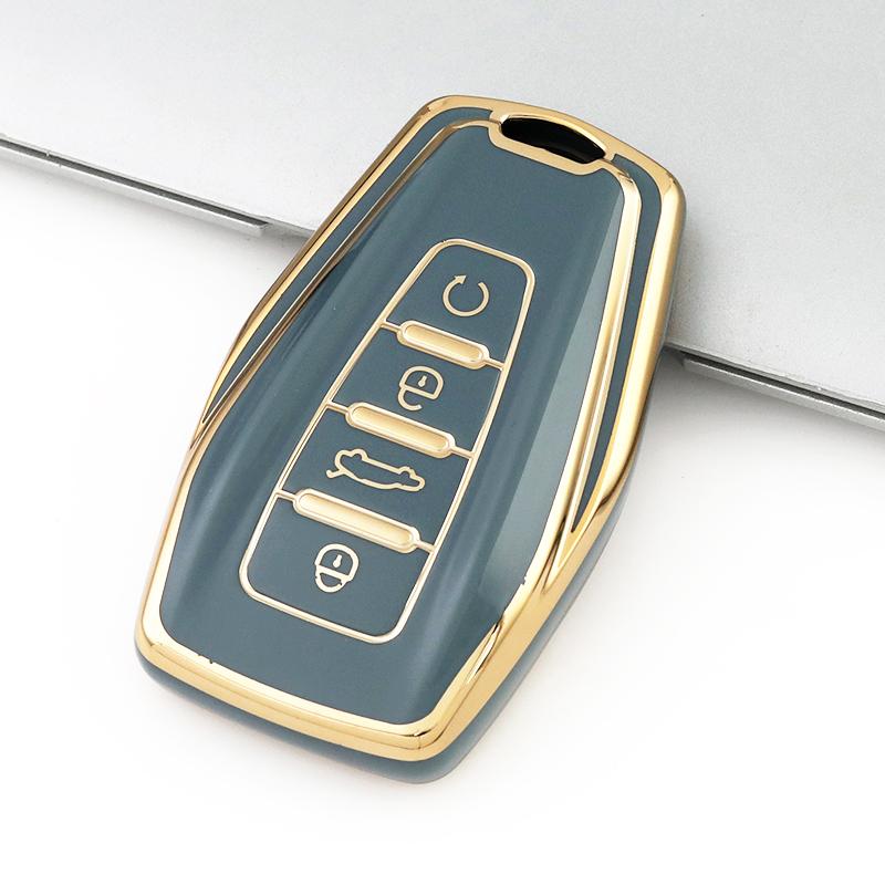 Gold Edge Fashion TPU Auto Shell Holder Bag For Geely Coolray Atlas Boyue NL3 Emgrand X7 EX7 SUV GT GC9 Borui Car Key Cover Case