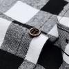 Classic Plaid Casual Shirts for Men Long Sleeve Sueded Warm with Chest Pocket