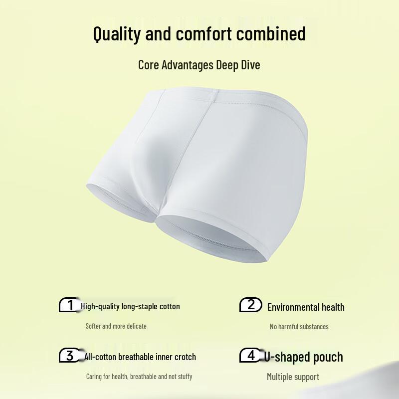 Yiershuang Men's 140-Count Long-Staple Cotton Boxer Briefs