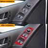 1Set Real Carbon Fiber Car Door Window Lift Switch Panel Sticker For Volkswagen Tiguan 2013-2017 Car Interior Accessories