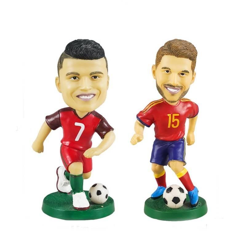 Resin Soccer Star Figurine 12cm Home Decor And Car Ornament Gift For Boys**
