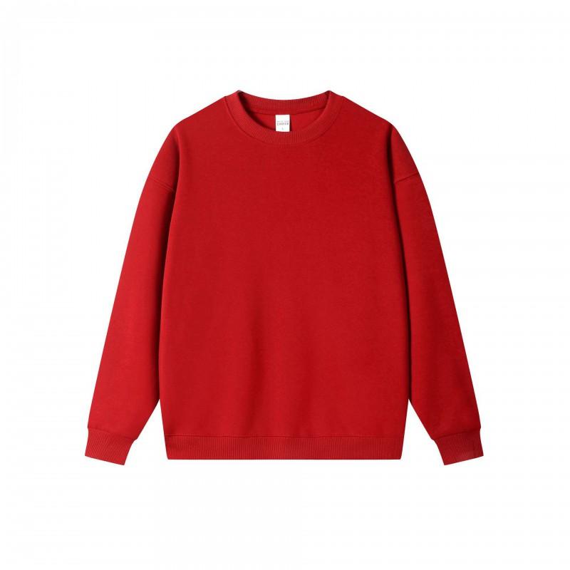 Mens Oversized Heavyweight 450g Fleece-Lined Crewneck Sweatshirt Loose Fit Drop Shoulder Solid Color American Style