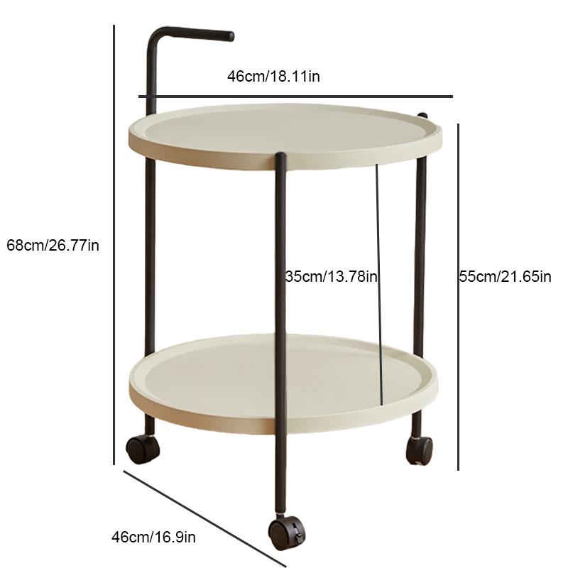 1 Movable Round Storage Table, Stable Bearing, Smooth Silent Wheel, Smooth Push And Pull, Can Be Used For Vase, Books, Aroma, De