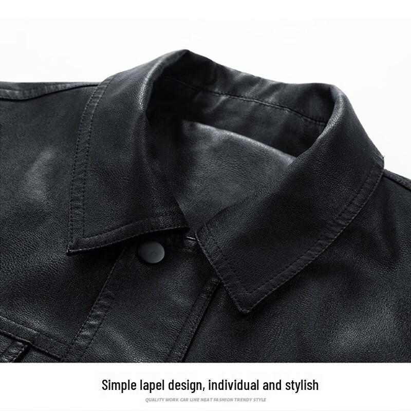 Maoren Men's PU Leather Business Casual Jacket
