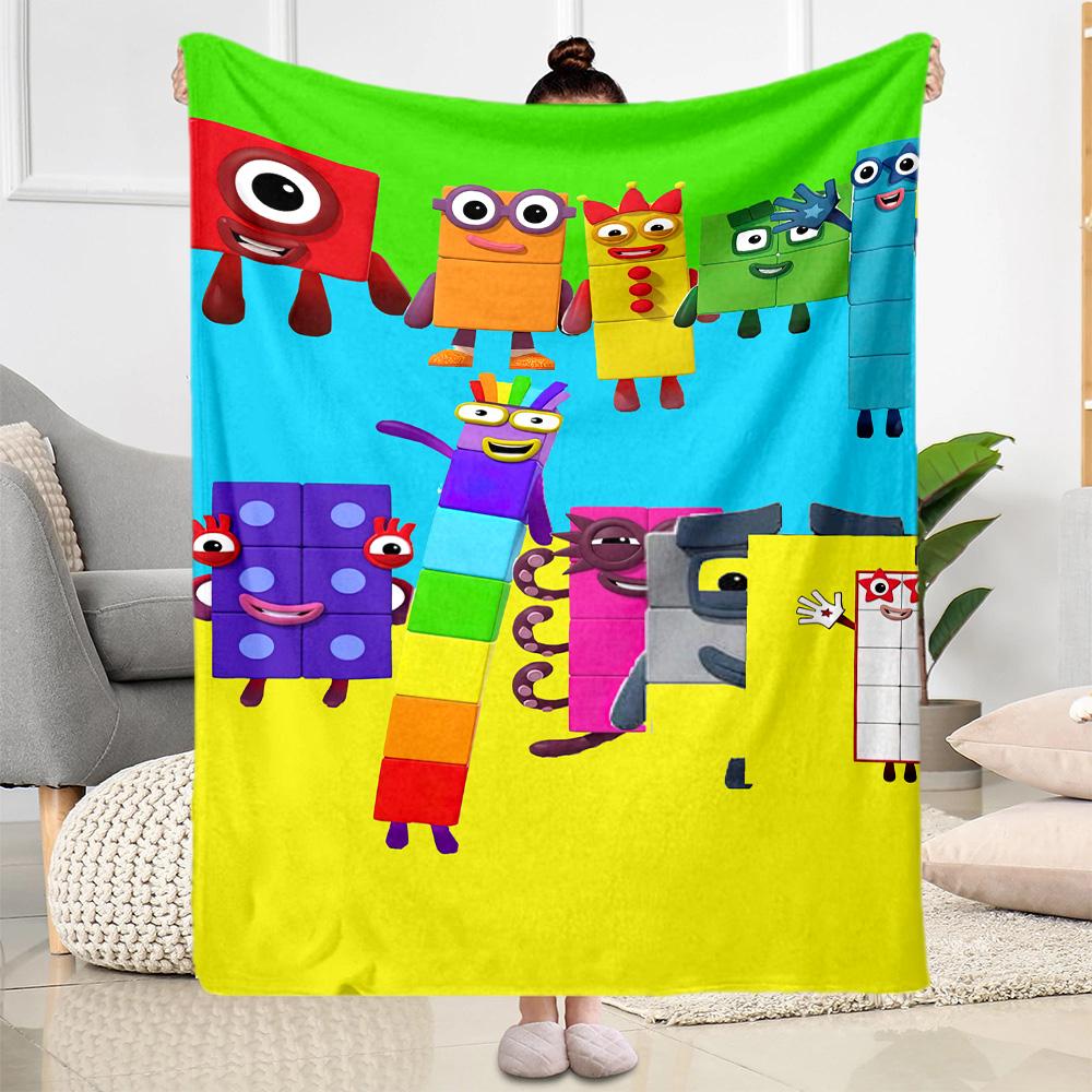 Numberblocks Blanket Soft Warm Cozy Suitable for Office Office Chair Seaside Four Seasons Multipurpose Digital Print