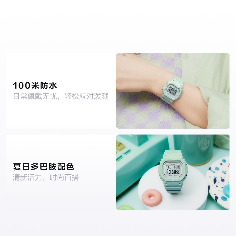 Casio BABY-G BGD-565 Series Spring and Summer Macaron Color Electronic Movement Resin Strap Japanese and Korean Watch Unisex Style Gray BGD-565SC-3PR