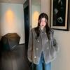 New fur integrated winter sheep shearing imitation fur coat stand-up collar thickened imitation mink double-breasted warm
