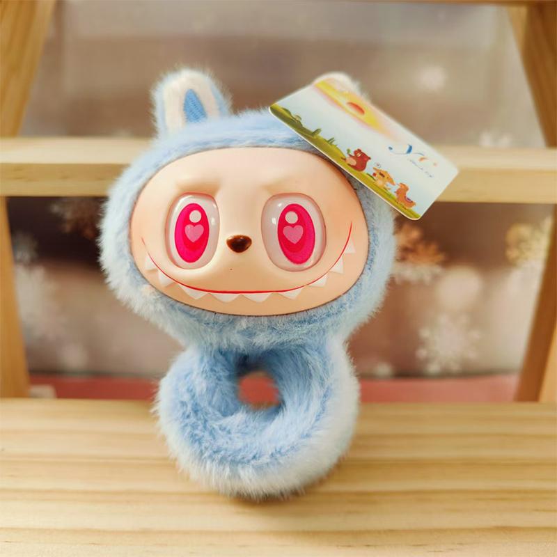 

1 шт. Лабубу Снэп Папа Круг Кольцо Плюшевая Кукла Наручный Стиль Милая Игрушка Модели Запястья Мужчины Женщины Подарки Детский Подарок на День Рождения светло-синий