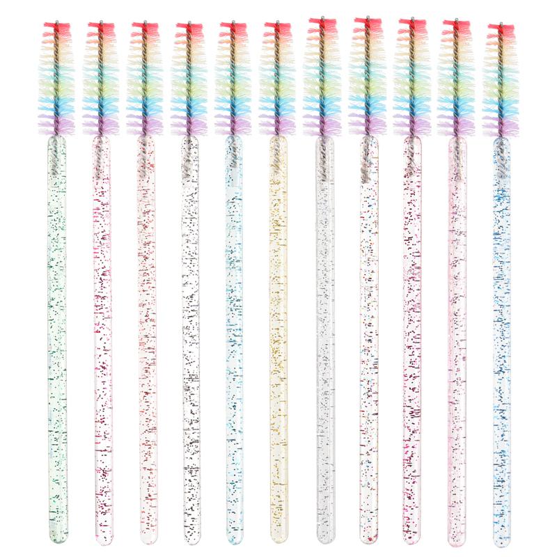 50pcs Disposable Crystal Eyelash Brush Eyebrow Lifting Comb Spoolie Brushes Mascara Wands Applicator Lash Extension Makeup Tool