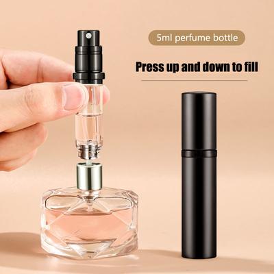 Botellas dispensadoras de perfume en aerosol con relleno inferior de 5 ml, atomizador de aerosol recargable para cosméticos, botella portátil para contenedor de líquido