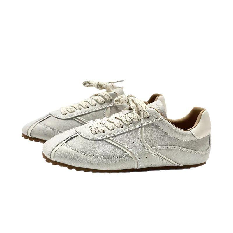 Retro Moral Training Shoes Women'S Spring And Summer Flat-Soled White Shoes Soft Sole Light Running Forrest Gump Shoes Fashion Casual Board Shoes