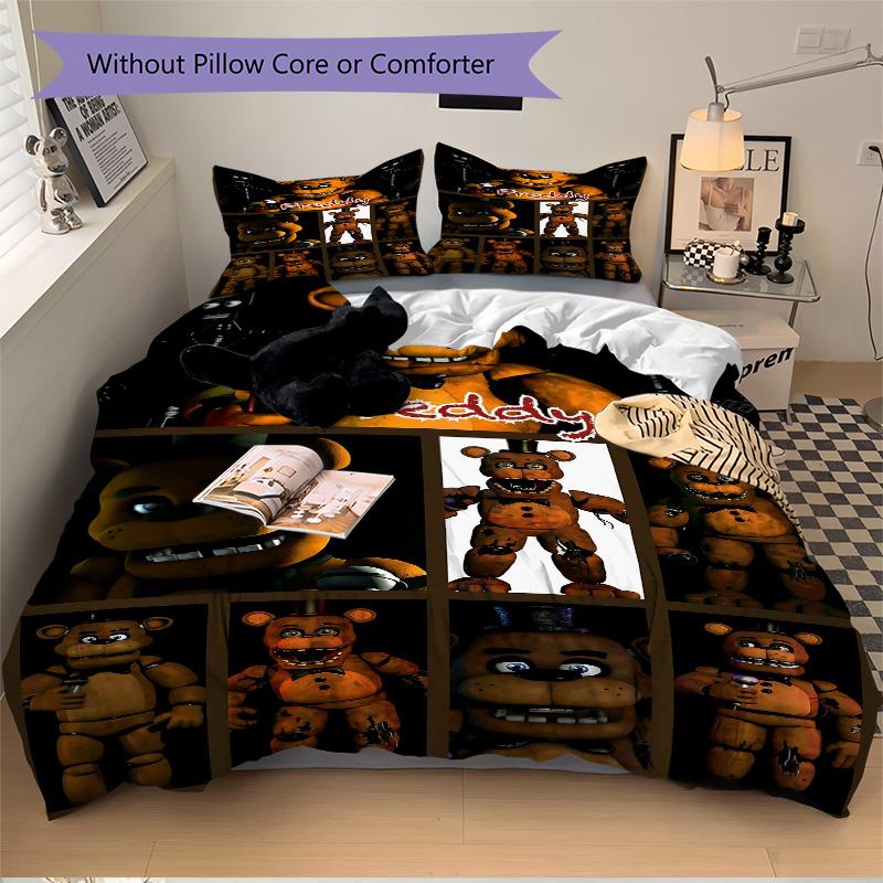 Freddy'S Fearsome Friends Print 3Pcs Bedding Setduvet Cover With 2 Bedropillowcase Home Birthday Gift