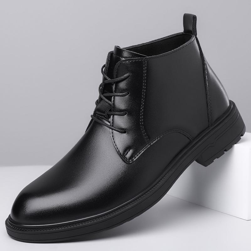

Fashion Men s Hand-stitched Boots Plus-size Casual Shoes Comfortable Soft Ankle Boots Outdoor Non-slip Wear Boots Walking Shoes for Men 38 чёрный