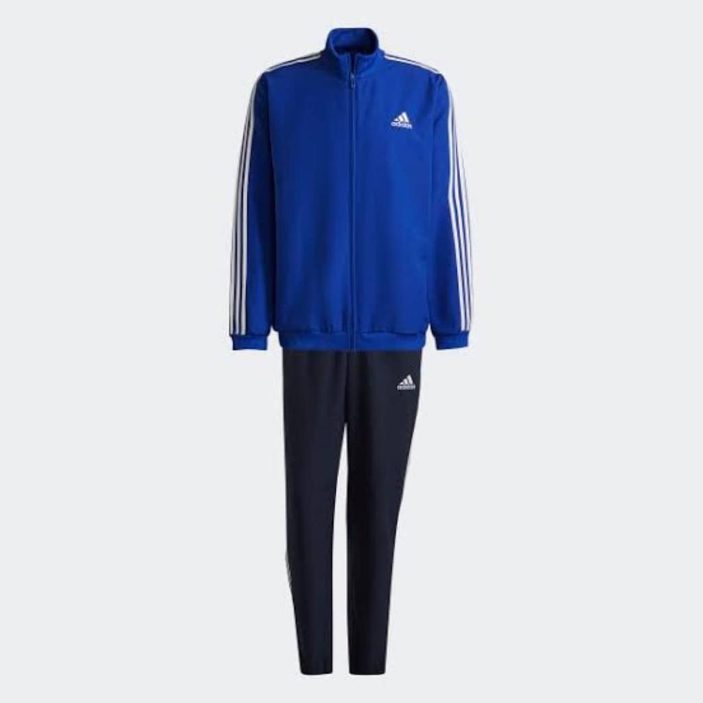 adidas AEROREADY Essentials Regular Fit Size M Top and Bottom Blue 3-Stripes Tracksuit, Men's, (Height 167-173cm), Set, H12202,