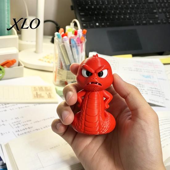 Desktop Decoration Ornament 3D Printed Snake Ornament, Cartoon Angry Little Figurine, Office Desk Decor Durable PLA for Home Display Funny Gift