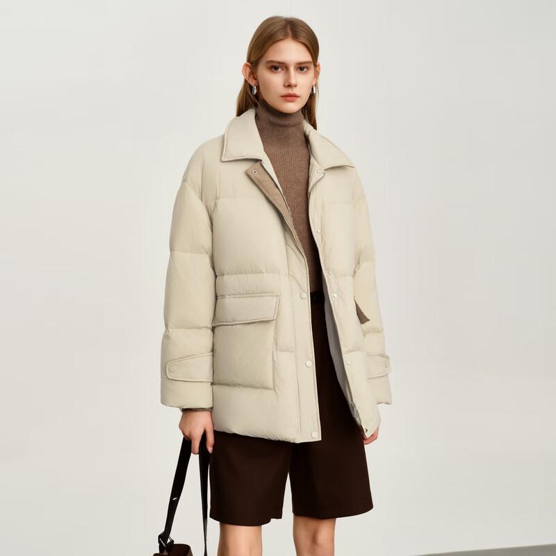 Elva' Island Women's Lapel Short Down Jacket