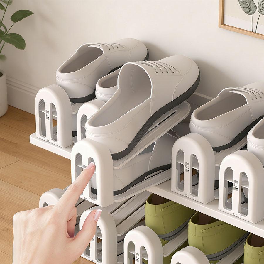 2pcs Home Doorway New Multi-Layer Shoe Cabinet Storage Organizer Shoe Rack Foldable Slippers Space-Saving