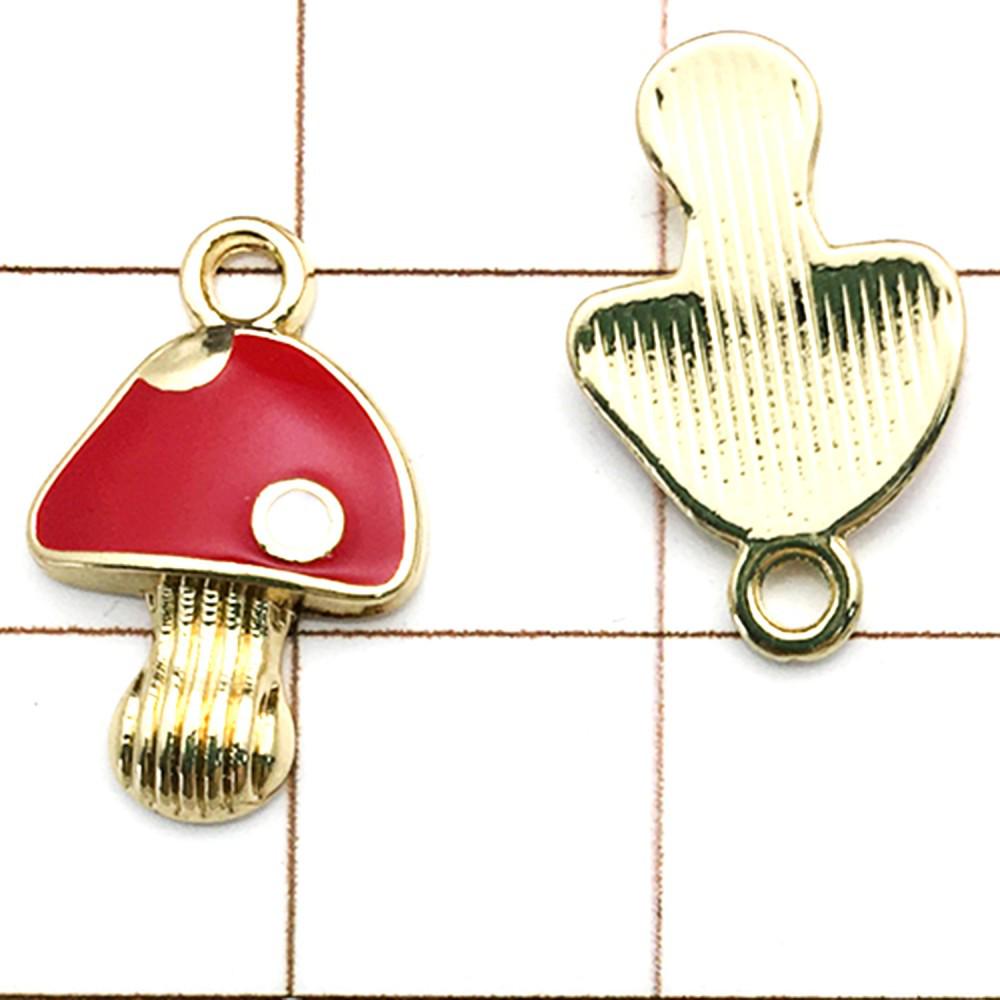 20 Colorful Cartoon House & Mushroom Enamel Alloy Charms for DIY Jewelry