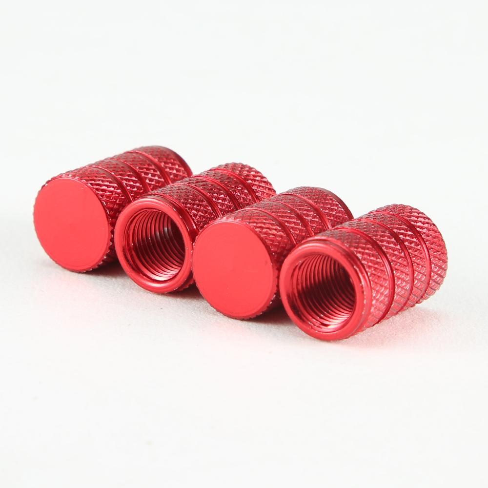 4Pcs Car Tire Valve Stems Cap Knurling Style Tire Valve Cap Aluminum Tire Wheel Stem Air Valve Cap Car Universal Accessories Valve Stems 1