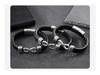 European-American Punk Men's Handmade Leather Bracelet: Creative Woven Design
