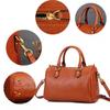 Genuine Leather Women's Bag Vintage Tote Commuter Bag Boston Bow-top Cowhide Crossbody Bag