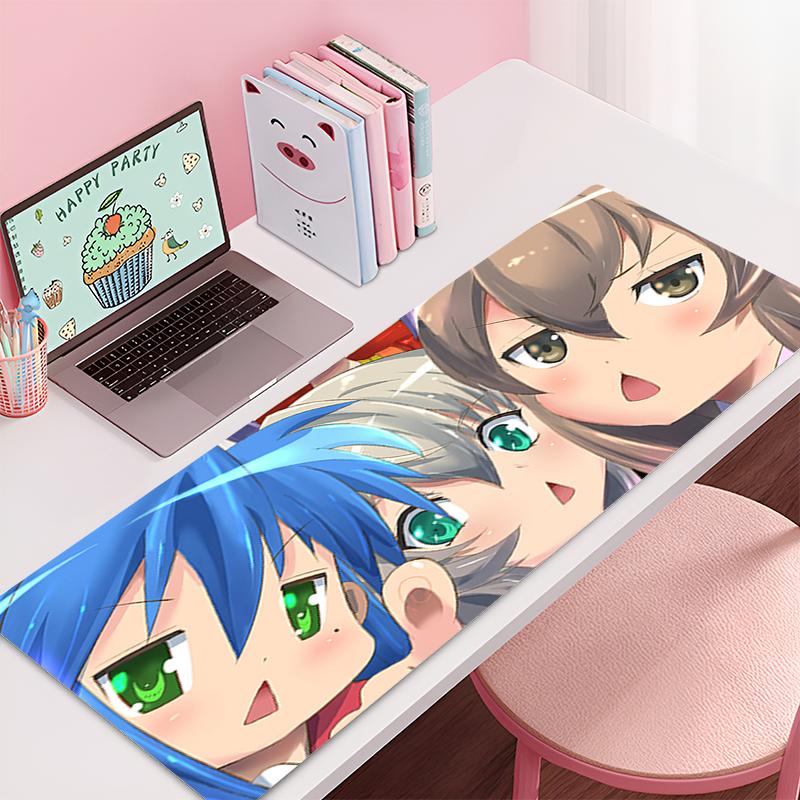 Anime Mouse Pad Large Gaming Laptop Accessories Deskmat Desk Protector Anime Konata Izumi Rubber Keyboard Mat Kawaii Mousepad