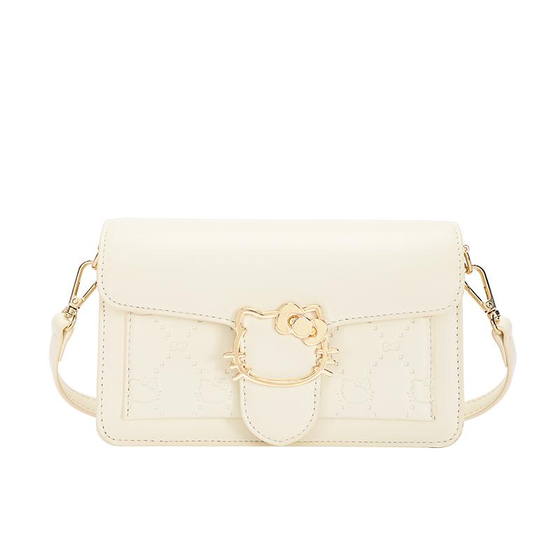 New Sanrio MESUCA/Mesuka Hello Kitty Synthetic Leather Shoulder Bag, Crossbody Bag, Small Square Bag Women's HHF24980