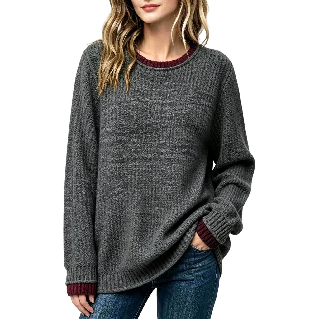 Women's Long Sleeve Neck Pullover Top