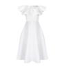 Women Elegant Ruffled High Waist A Line Midi Evening Party Dress