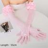 55cm Lace Flower Gloves Wide Ruffle Trim Bride Wedding Gloves Elegent Bridal Gloves  Women