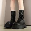 Popular brown British platform Martin boots women's 2025 new summer height increase versatile Maillard short boots